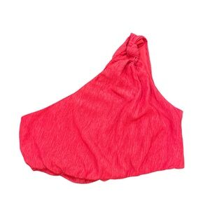 Abercrombie & Fitch Size Large Red Asymmetrical One Shoulder Knot Top NWT